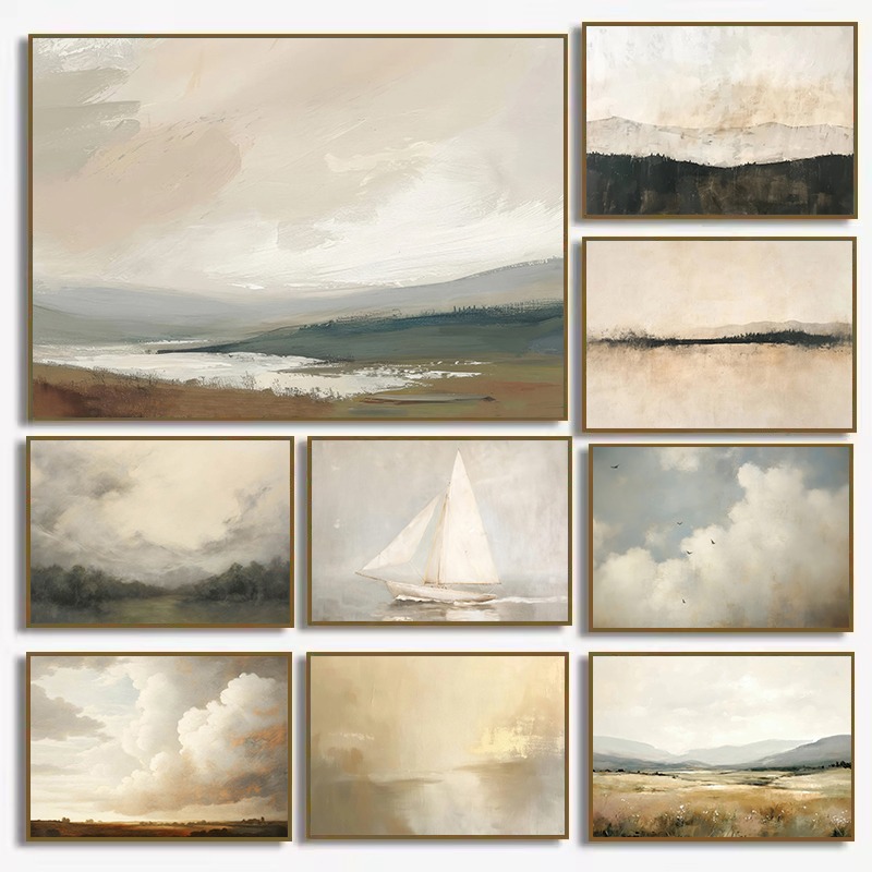 Photography Fine Art - Abstrakte Cloudscape Segelboot Küstenlandschaft Neutrale Kunst
