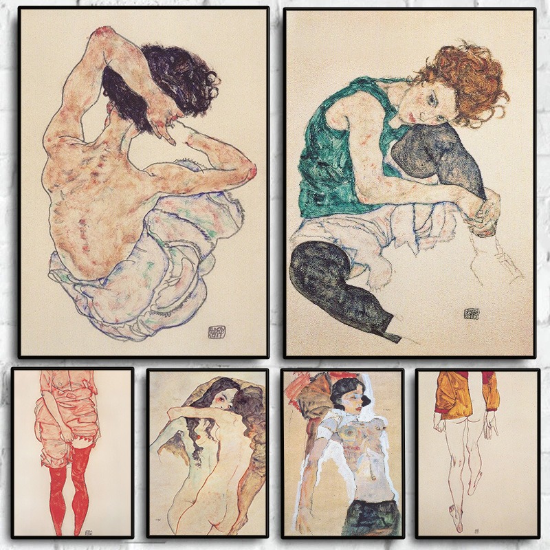 Photography Fine Art - Vintage nackte Figur Porträt Egon Schiele