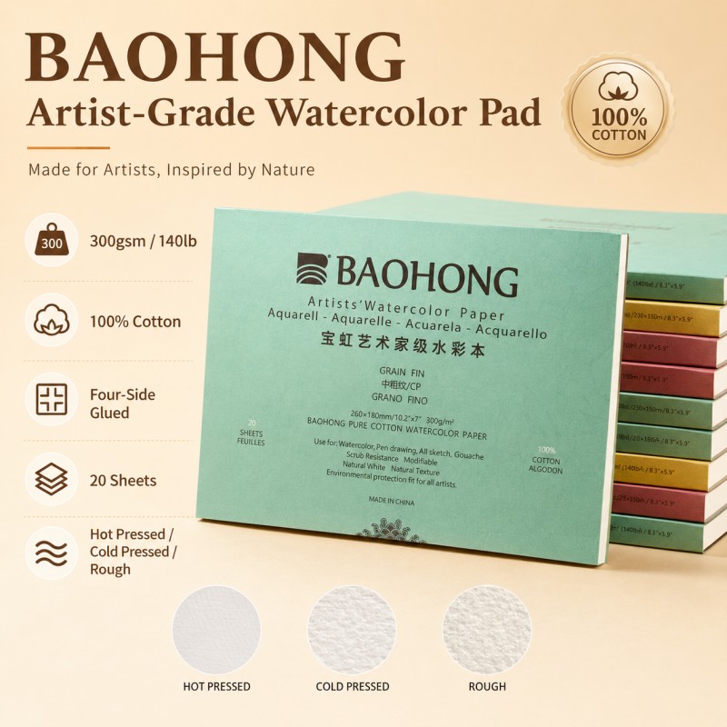 Photography Architecture - BaoHong Künstler-Aquarellpapierblock 300g/m² 100% Baumwolle 140lb