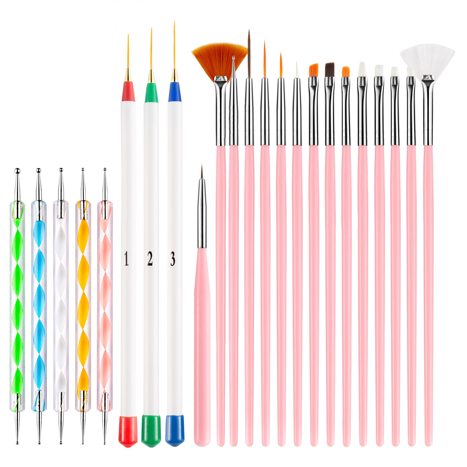 Photography Fine Art - 23-teiliges Nail-Art-Pinsel-Set, Liner Dotting, feine Detail-Werkzeuge