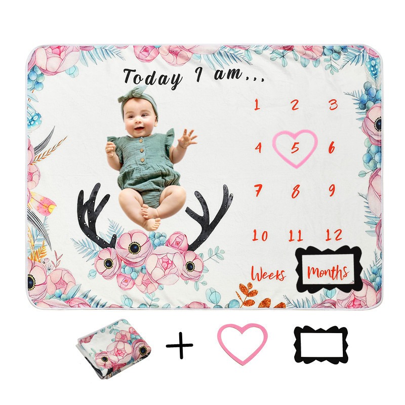 Photography Of The Day - Digital bedruckte Flanell-Meilenstein-Decke, 100-Tage-Decke für Babys,