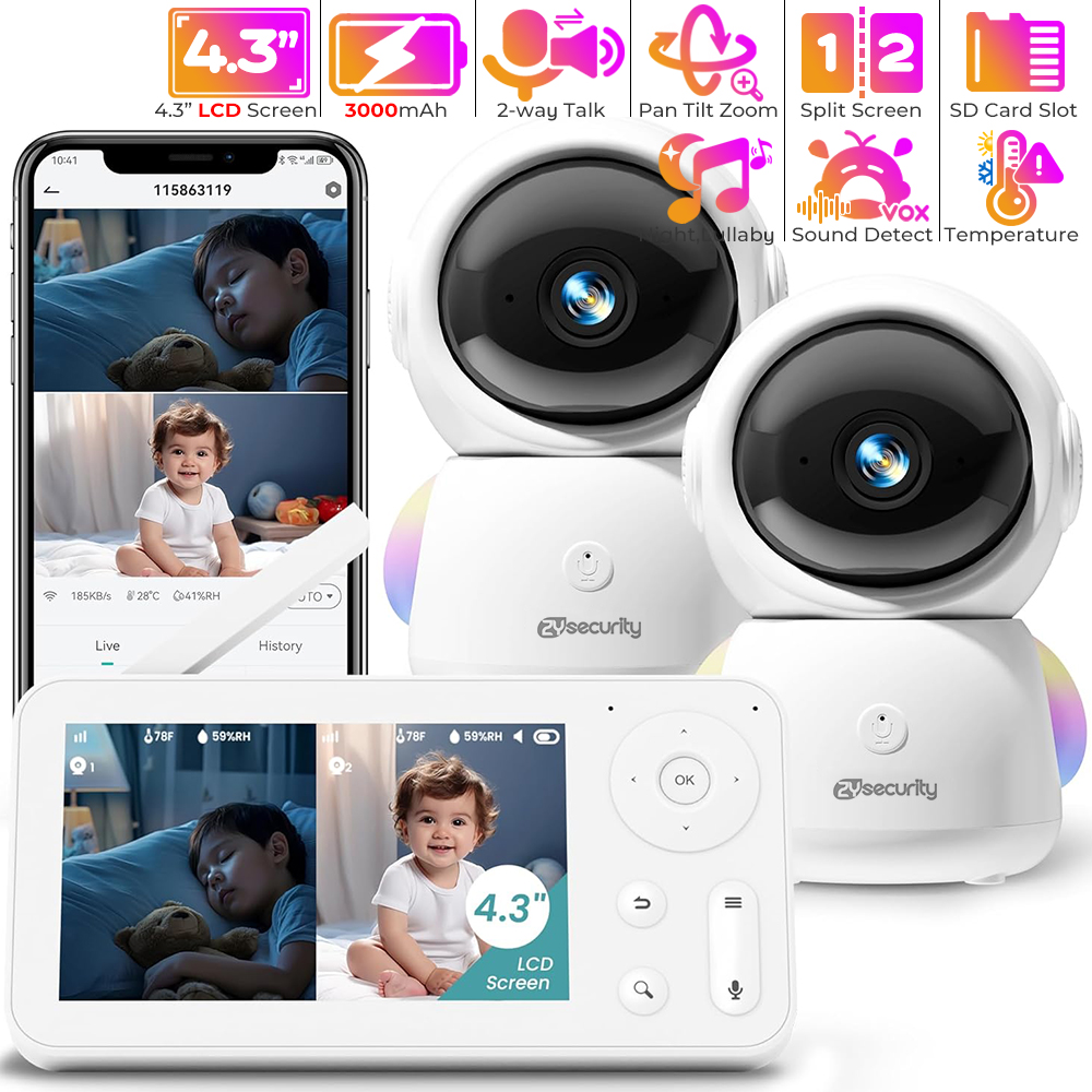 Photography Uk - 2K-Babyphone mit 2 Kameras und Audio,