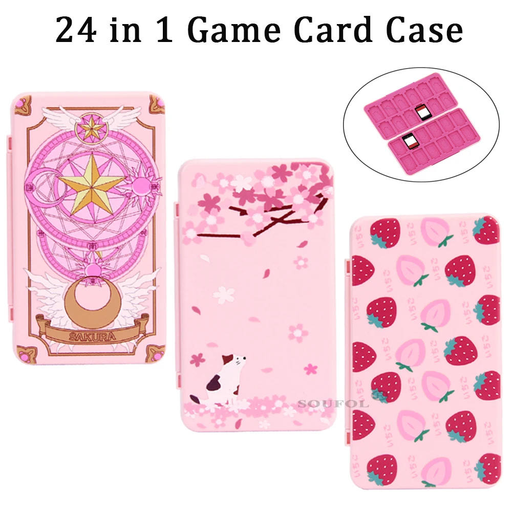 Memory Card Case - 24-in-1 niedliche magnetische Spielkarten-Aufbewahrungshülle für NS