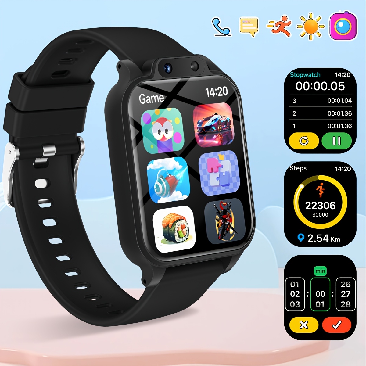 Kinder-Smartwatch mit 18 Lerns – Photography Game Bewertung und Preis