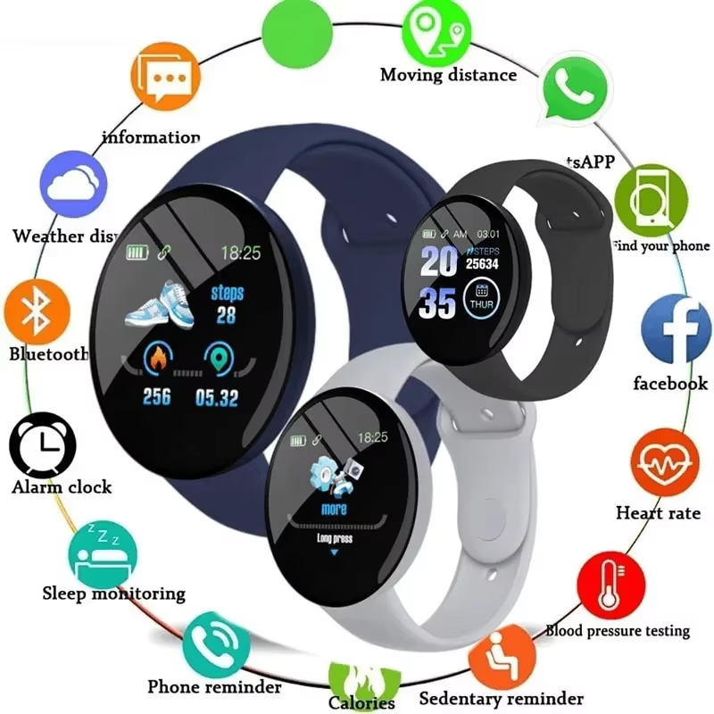 D18 Smartwatch, kreisförmiger  – Photography Grid Bewertung und Preis